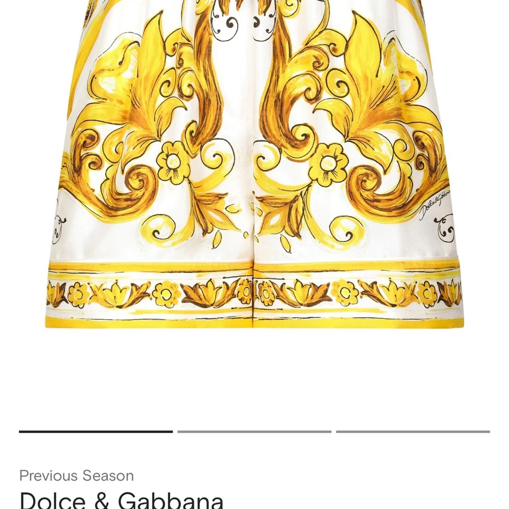Dolce & Gabbana White and Yellow Floral Mini Skirt